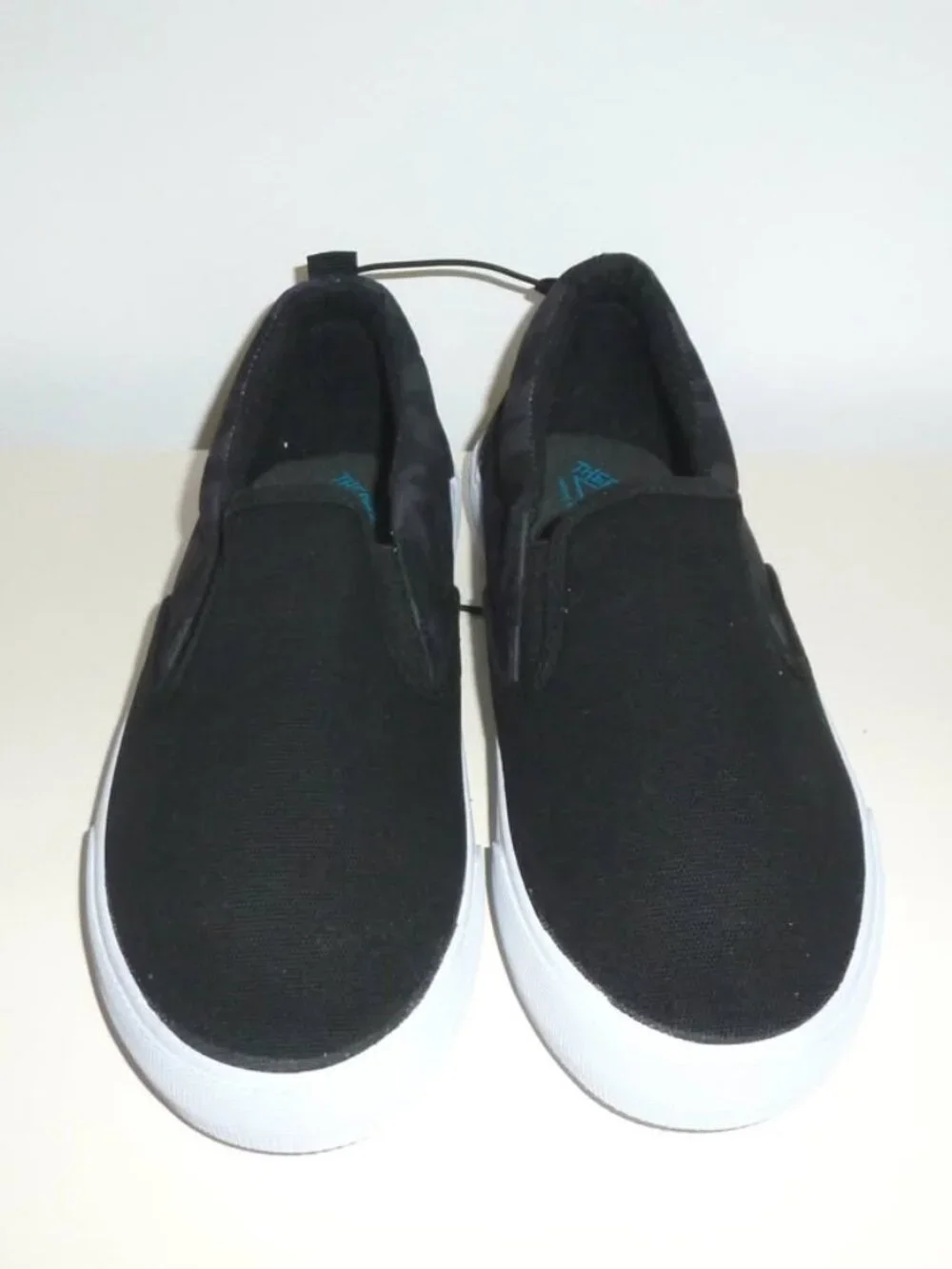 There Abouts Black Canvas Slip-On Shoes - Men SZ 6